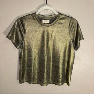 Project 62 Shimmering Gold Short Sleeve Top